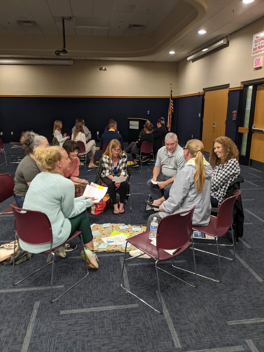AAllenbrandt's tweet photo. Building Community at BOCES! Our Special Education staff participated in community circles yesterday as a way to dive deeper into Restorative Practices. Way to #beadventurous and #collaborativelearners SPED team! @cayboces @OBrien_Dani_3 https://t.co/t9ZBFFcpWm