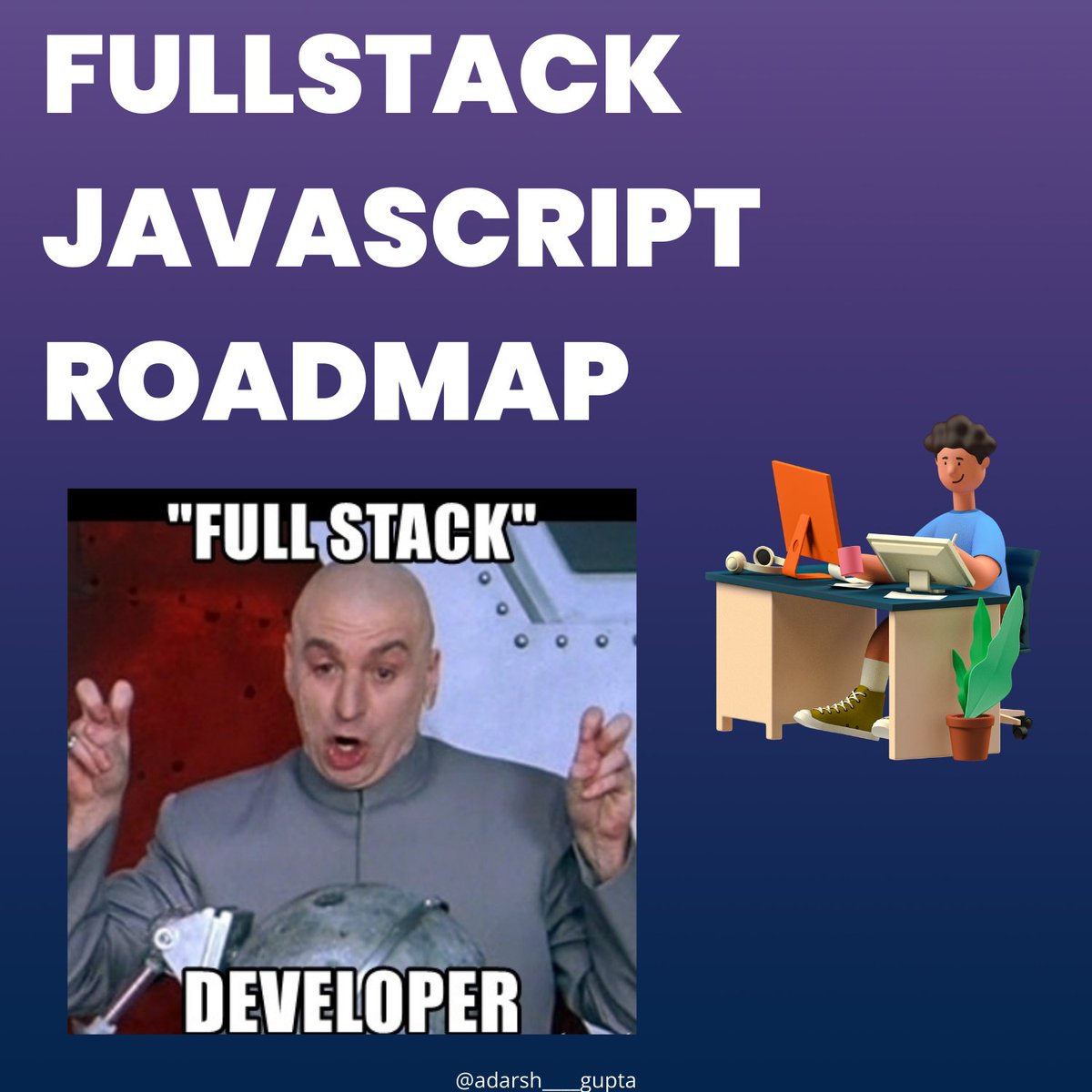 Adarsh____gupta's tweet image. โจ Full Stack JavaScript Developer Roadmapโจ
On an average FullStack Developers earn anyway between $10k to $100k
Here is how you can become one:๐๐ป