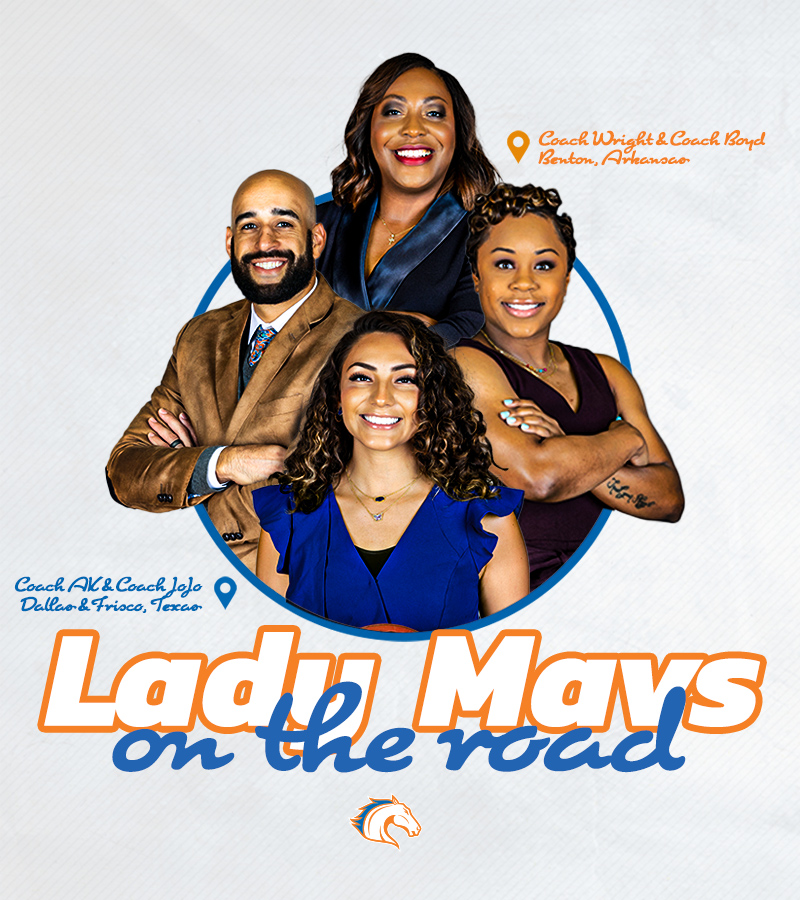 UTAMavsWBB's tweet photo. The Lady Mavs coaching staff is on the road the next three days.
Catch @CoachRekeUTA and @BoydKaelynn in Benton, Arkansas!
Find @akellyhoops and @johernandez98 in Dallas and Frisco!
#TwoFeetIn | #MavUp https://t.co/qGQLffYJTj