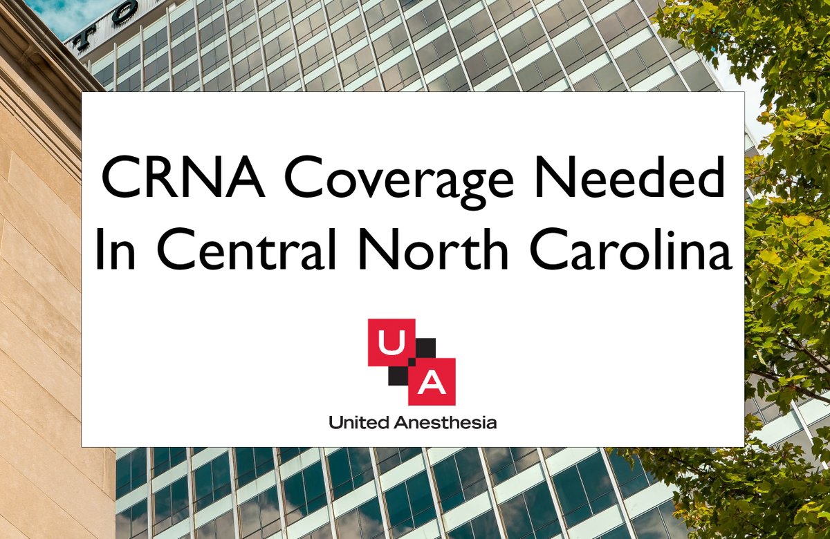 A facility in central North Carolina needs CRNA coverage ASAP- ongoing.
Schedule is Monday-Friday with one weekend day/month, flexible shifts. No call.
Cases include General, Ortho, Ophthalmology, Oral, Peds, Plastics, Urology, and Vascular. 

https://t.co/kaLvIVCIrp https://t.co/Nr7TINIzo8