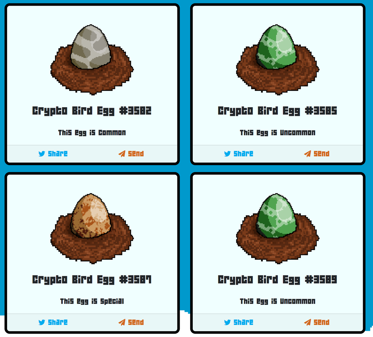 🎉GIVEAWAY MARKETPLACE!

12x Crypto Bird Eggs

✅Like, Retweet and Follow <a href="/cryptobirdme/">Crypto Bird Project</a>
✅Leave your address

⏰⏰⏰ BE FAST ⏰⏰⏰

BONUS: Join Discord linktr.ee/cryptobirdme

#marketplace #polygon #PlayToEarn #cryptobirdme #NFTGame #NFTProject #NFTCommunity #NFTGiveaway