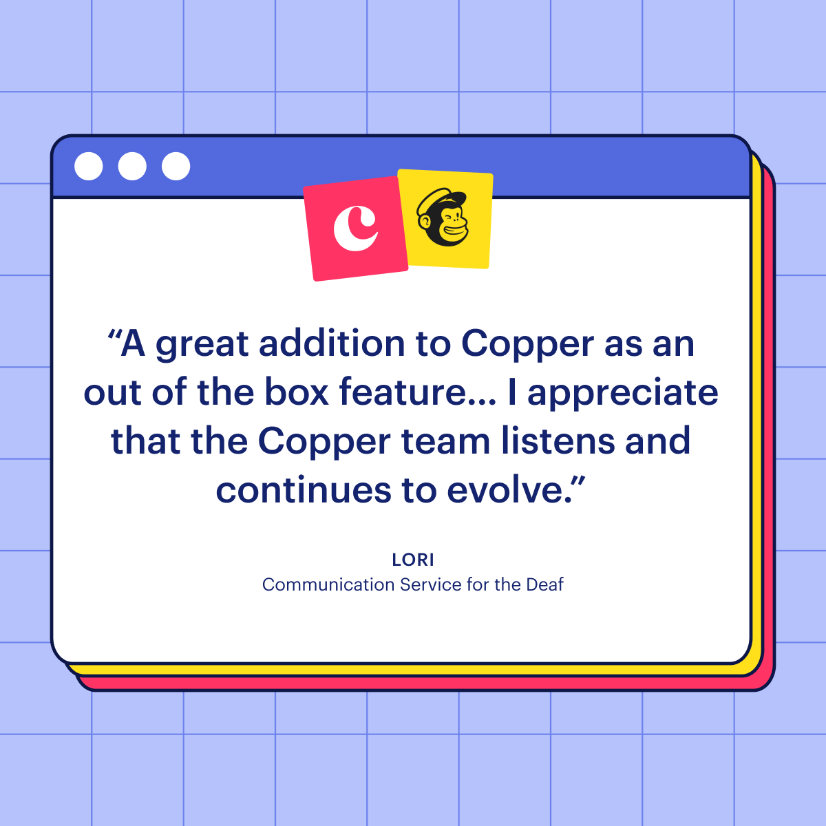 CopperInc's tweet image. It looks like our customers are as jazzed 🎺 about our new #Mailchimpintegration as we are 🤗 – thanks @ThisIsCSD 🙏 The Copper team is always listening and iterating to solve our users’ needs 🧑‍💻 Try it for yourself free for 14 days: bit.ly/2Z7NYxb #mailchimpcrm
