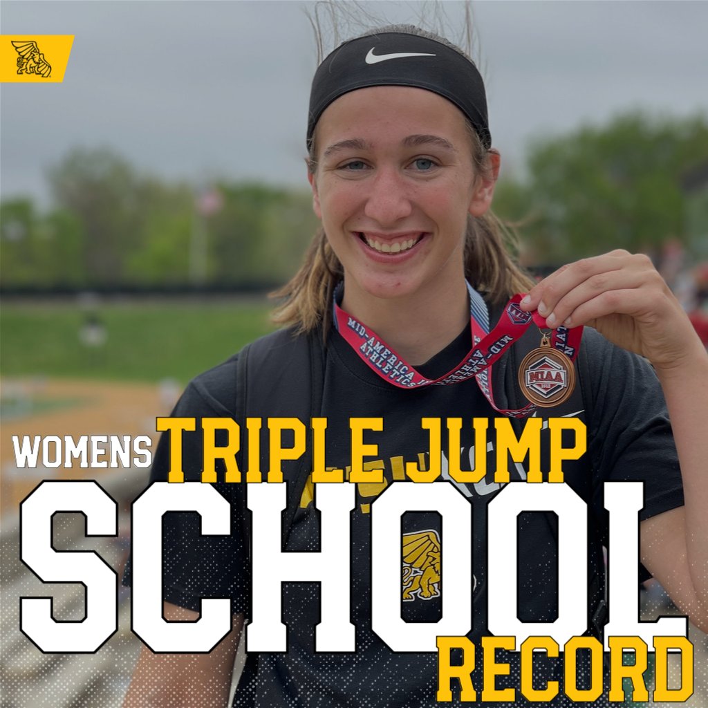 MwsuTf's tweet photo. 🚨SCHOOL RECORD🚨
Bailey Gilbert broke the Women's triple jump school record! 🦅🦁 #griffup #griffon #mwsutf https://t.co/Xc7r8p3PhJ
