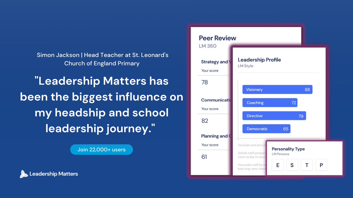 LshipMatters's tweet photo. What a way to end the week! 👏
It's great to hear how our leadership tools help leaders grow and develop throughout their school career. 🙌
Thank you for sharing @sjacksonAFC
#leadershipmatters #leadershipprofile #diagnostictools https://t.co/AB3DEzVp8v