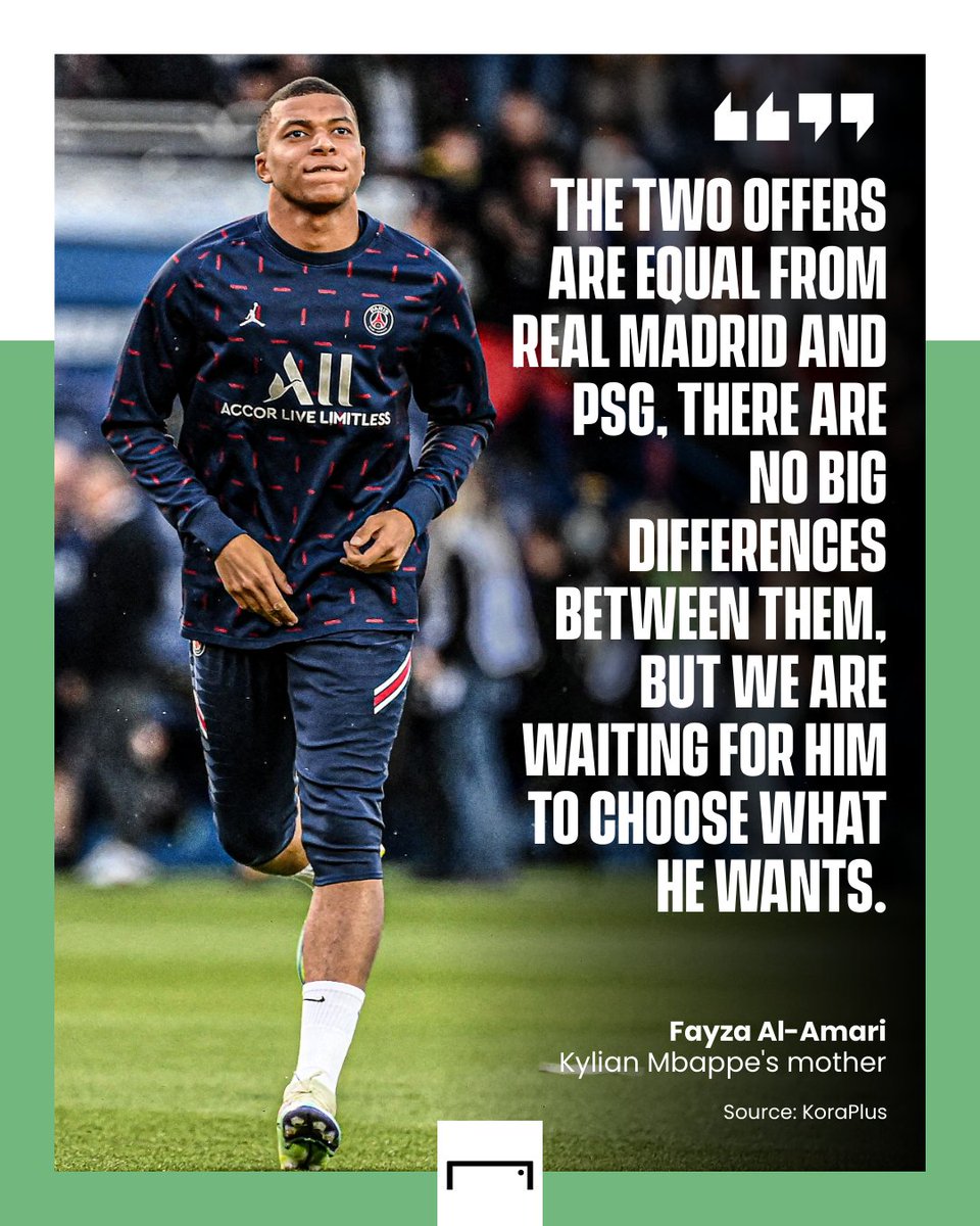 goal's tweet image. It's decision time, Kylian 🕰