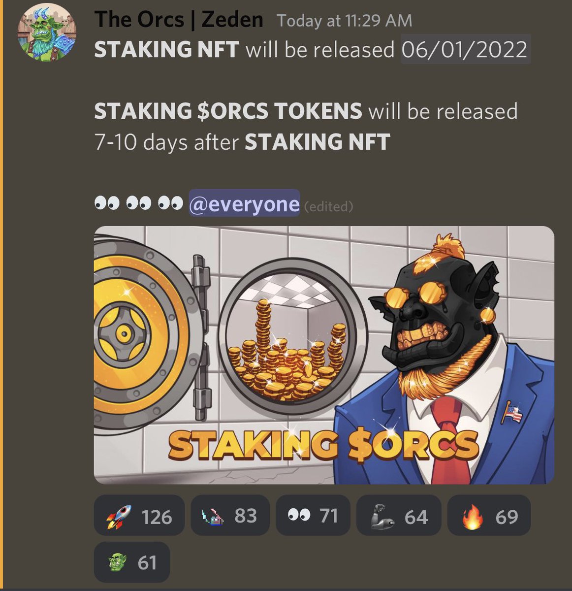 avgbry's tweet image. Super excited for our community! And the future ahead of us. @TheOrcsNFT #sol #zugzug