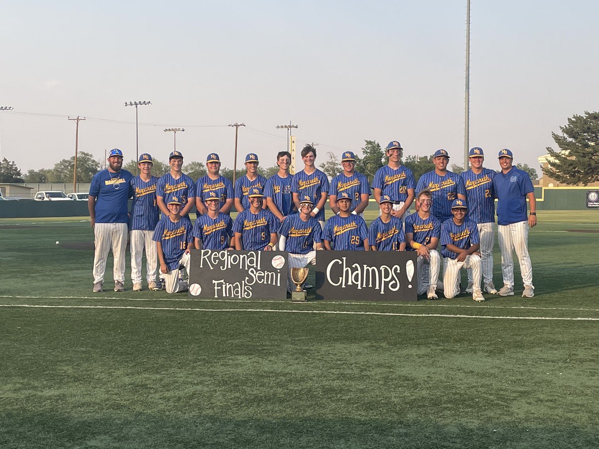 Regional Final: Winner to State 

#1 Ira vs #2 Nazareth 

Game 1
May 27th
7:00pm

Game 2
May 28th
5:00 pm

Game 3
30-45 minutes after if needed

Games played at Lubbock Cooper