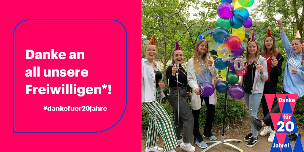 Allen ehemaligen &amp; aktuellen Freiwilligen* der <a href="/FSJbfdKLTRuBLDG/">FWD Kultur u Bildung</a> sagen wir #dankefuer20jahre Engagement in Kultur, Bildung &amp; Politik! Mit euren Ideen &amp; eurer Kreativität gestaltet ihr Gesellschaft, unterstützt eine lebendige Demokratie &amp; fördert gesellschaftlichen Zusammenhalt.