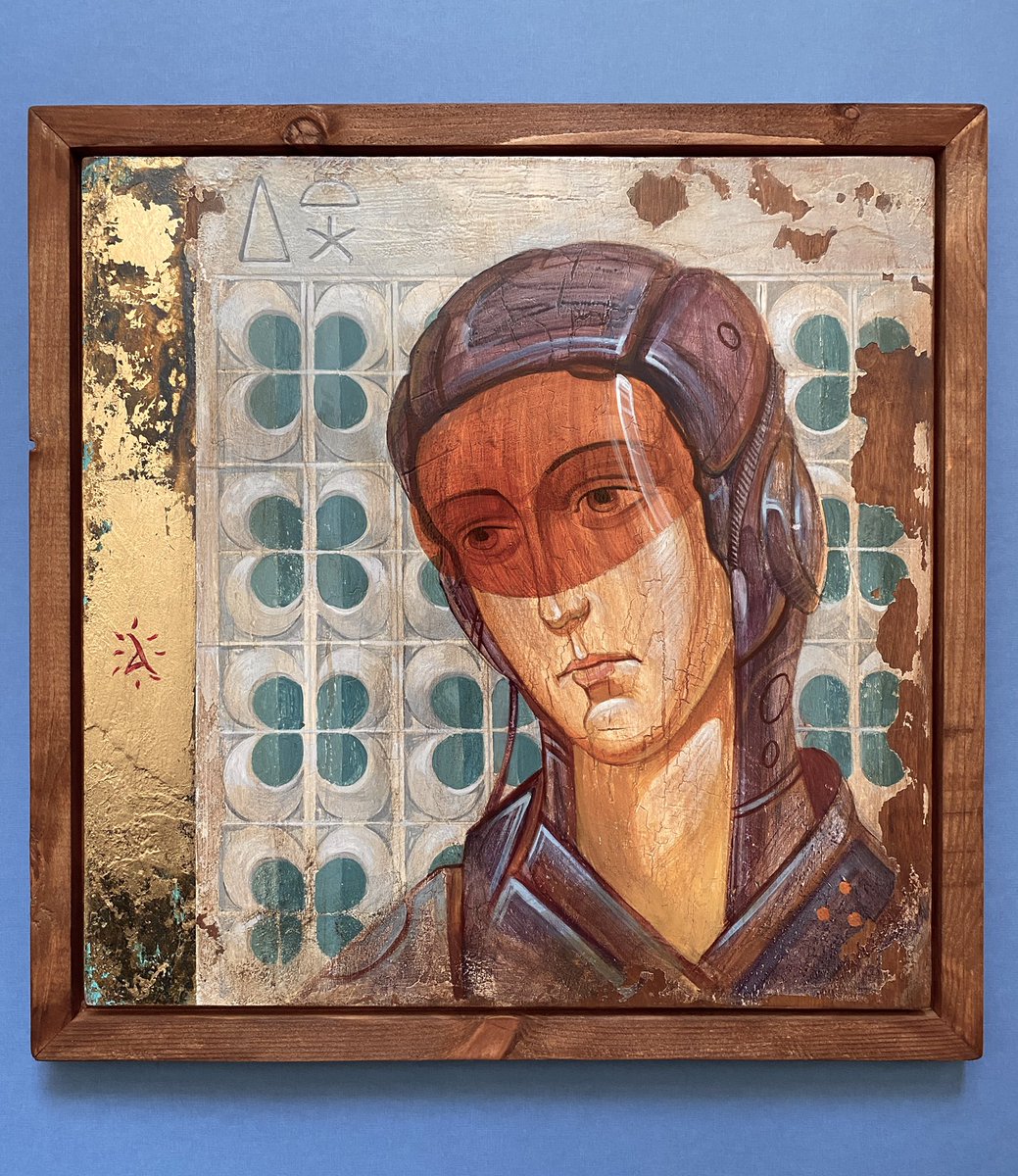 AntonLeodr's tweet photo. «Sirius B»///tempera on wood, golden leaf///43x43///2022/// #ByzantineArt https://t.co/nEesFPbP7E