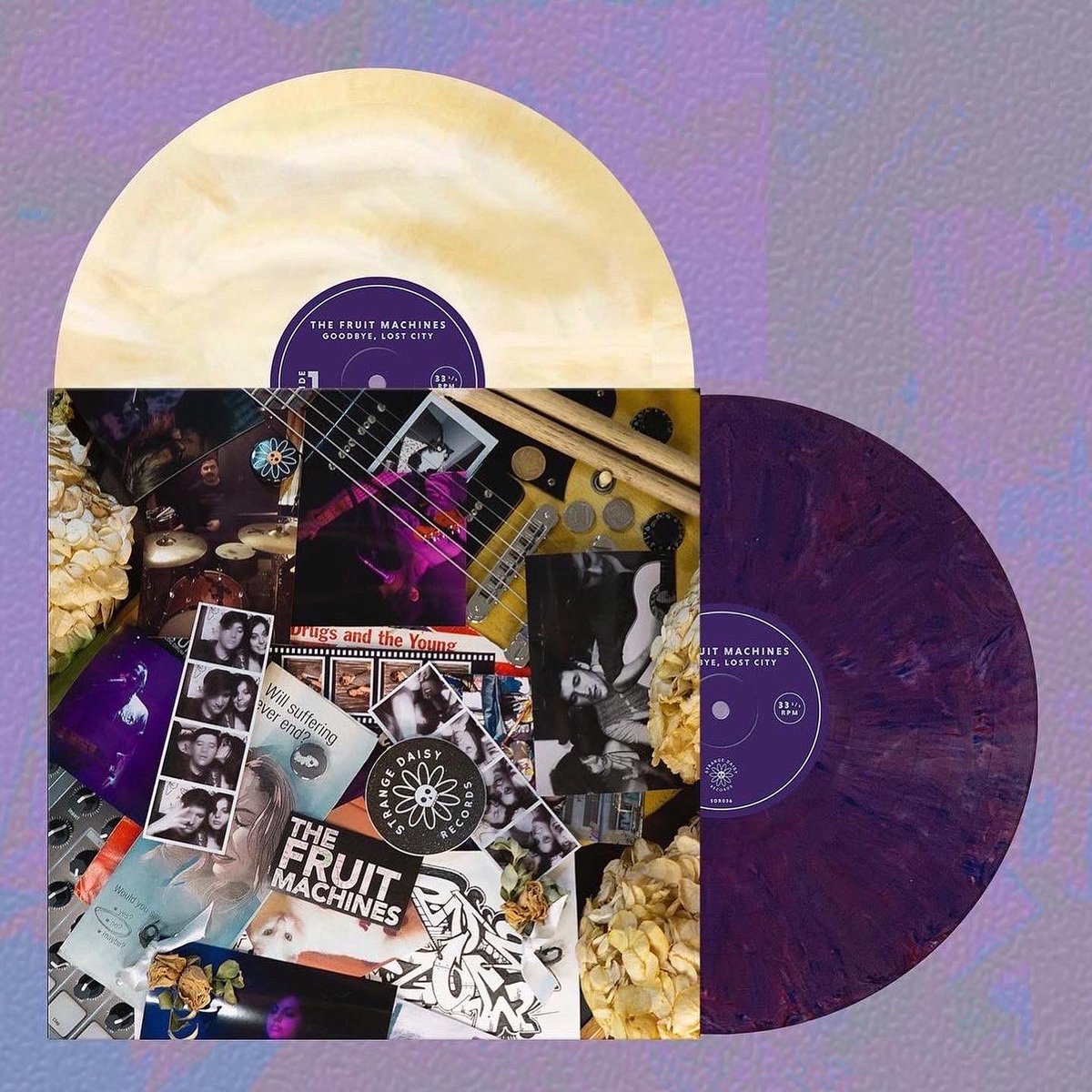 Happy release day to The Fruit Machines ( <a href="/fruitmachinist/">Nick Pope</a> )🥳 

Their new album - Goodbye, Lost City - is available now! 
 
Stream it everywhere you find music and grab the vinyl in our shop @ strangedaisy.com 

🍊🍒🍇🍋 

Bandcamp | bit.ly/goodbyelostcity