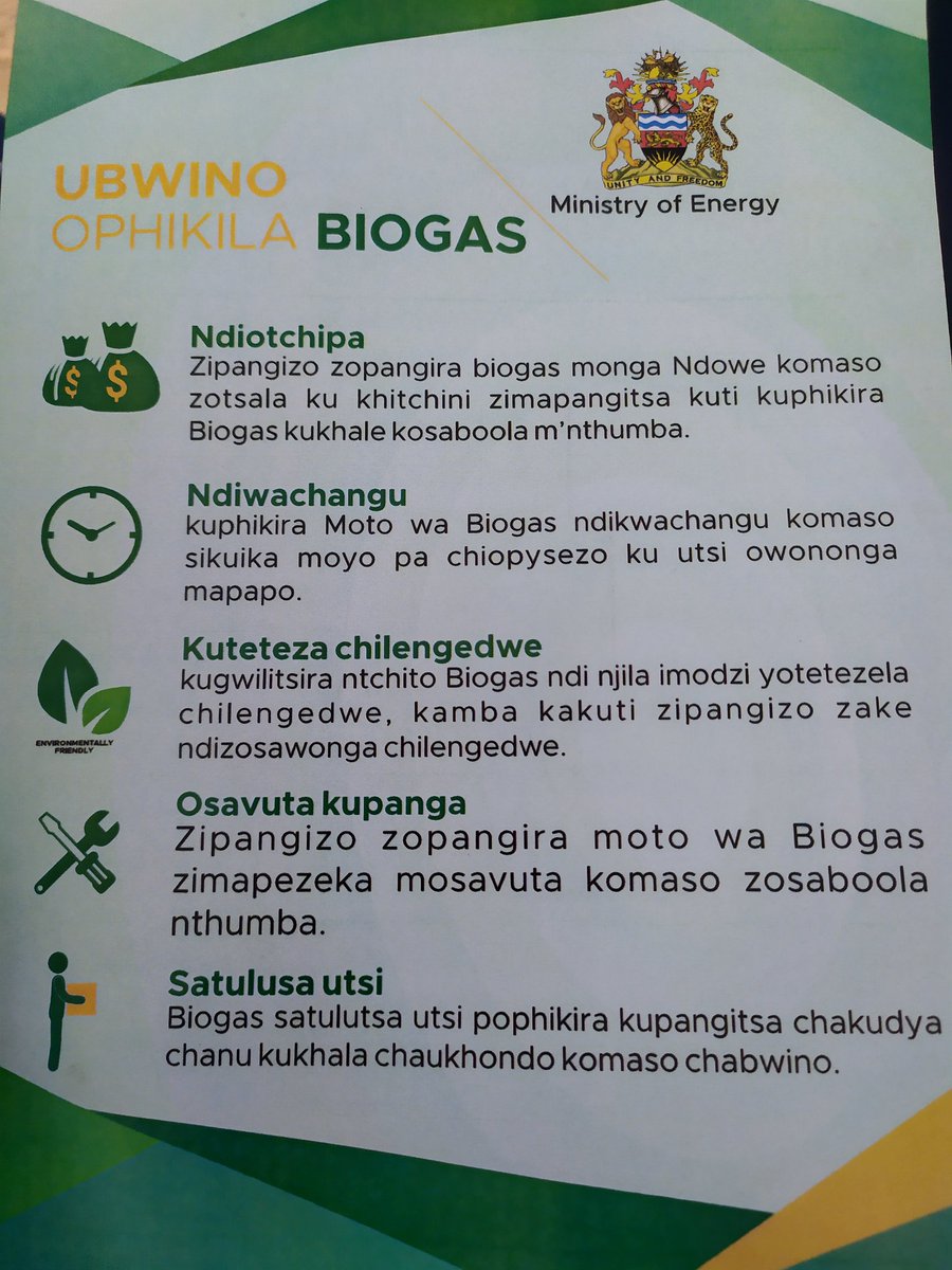 EcogenMw's tweet photo. Advantages of biogas as compiled by #MinistryofEnergy. Would you look at all those advantages plus many more!? #biogas ndi dhilu!! 
#MCHF #ClimateActionNow 
Contact us for biogas solutions: 0980647660/ 0880647660
https://t.co/sZcmB09OJA https://t.co/KXl4iXP1XR