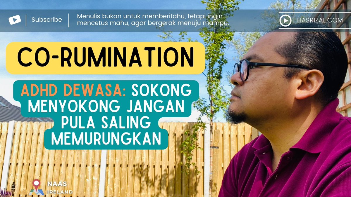 iamhasrizal's tweet photo. Co-Rumination: Sokong Menyokong Jangan Pula Saling Memurungkan (ADHD Dewasa)
https://t.co/HEGmvAB9nT
#adhddewasa #adultadhd #corumination #adhdmalaysia https://t.co/rlq4NBIp6x