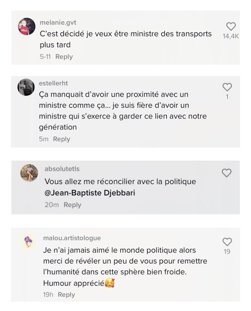 À tous les jeunes qui lisent ce tweet : la France a besoin de vous, de votre envie de tout changer. Je suis fier d’avoir pu rendre la politique plus accessible. Fier de ce lien que nous avons noué.