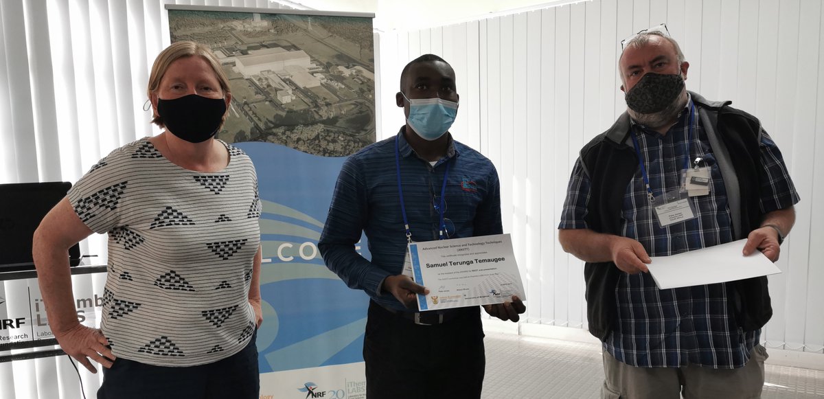 iThembaLABSCape's tweet photo. Congratulations to Samuel Temaugee from @Wits_News who was awarded a prize for BEST oral presentation during the ANSTT-workshop held at iThemba LABS. Great to see the next generation of scientists coming into their own! #AdvanceKnowledge https://t.co/dOELNxI3rw