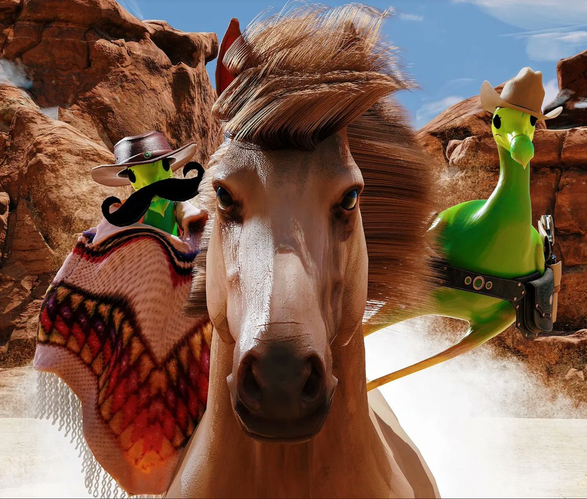 InfiniteDodos's tweet photo. The Good, The Bad, and The Feathery
Big things riding into town. If you're not in the Discord, you're late to the showdown
🪺🦤🦤🦤
#InfiniteDodos #NFT #NFTCommunity #ShootEmUpBangBAng #YouShouldntaDidThat #HeWasJustABoy #TakeTenPaces https://t.co/x6LzFxqKY4