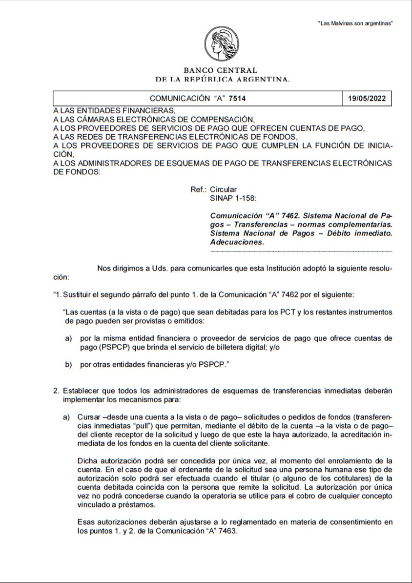 IECarballo's tweet photo. .#IMPORTANTE: BOMBA 💣! #BCRA impone a Billeteras Virtuales permitir vincular fondos y pagos de la competencia.

Por Com. A 7514, Bancos y #Fintech deberán permitir transferencias de fondos desde cuentas bancarias a la vista, SIN NECESIDAD de “cargarlas” previamente.

Va🧵 https://t.co/GrtHAE7Ifi