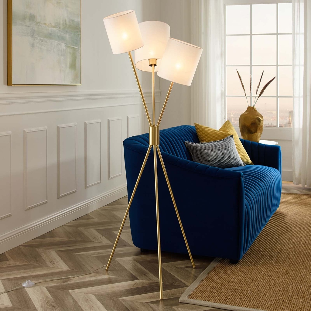 Reconceptualize the lighting in your dining room, living room, or bedroom with the modern ingenuity of the Alexa Tripod 3-Light Floor Lamp. 💡