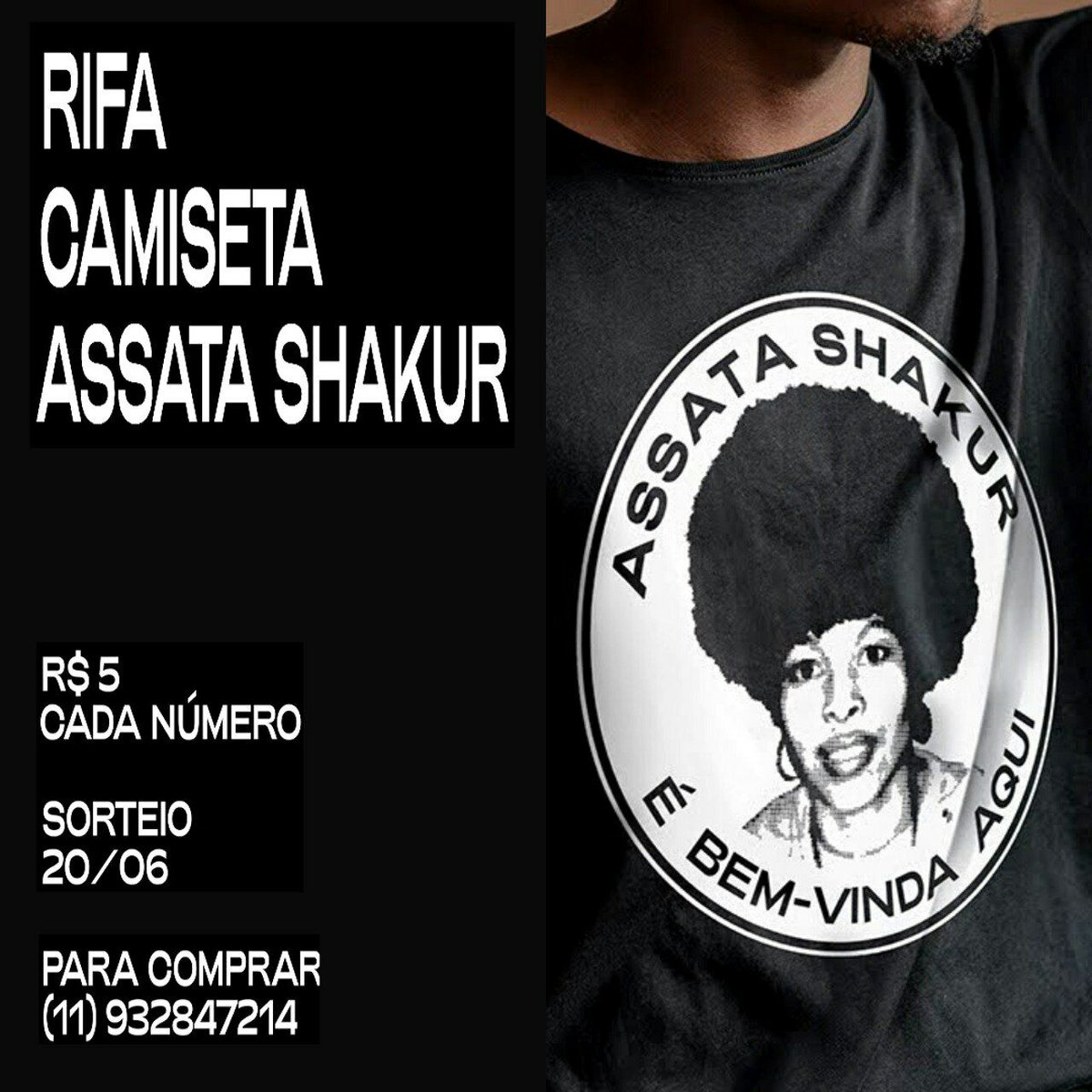 cnmosp's tweet photo. Salve!

Bora fortalecer o corre e a luta dos nossos, ajudem o Coletivo Negro Minervino de Oliveira da ZN/SP com a rifa. Você pode ser presenteado com essa linda camiseta (p,m ou g) da nossa camarada Assata Shakur

Contato: 11 932847214 https://t.co/7AIKEUsjFM https://t.co/aSMSj83yhI