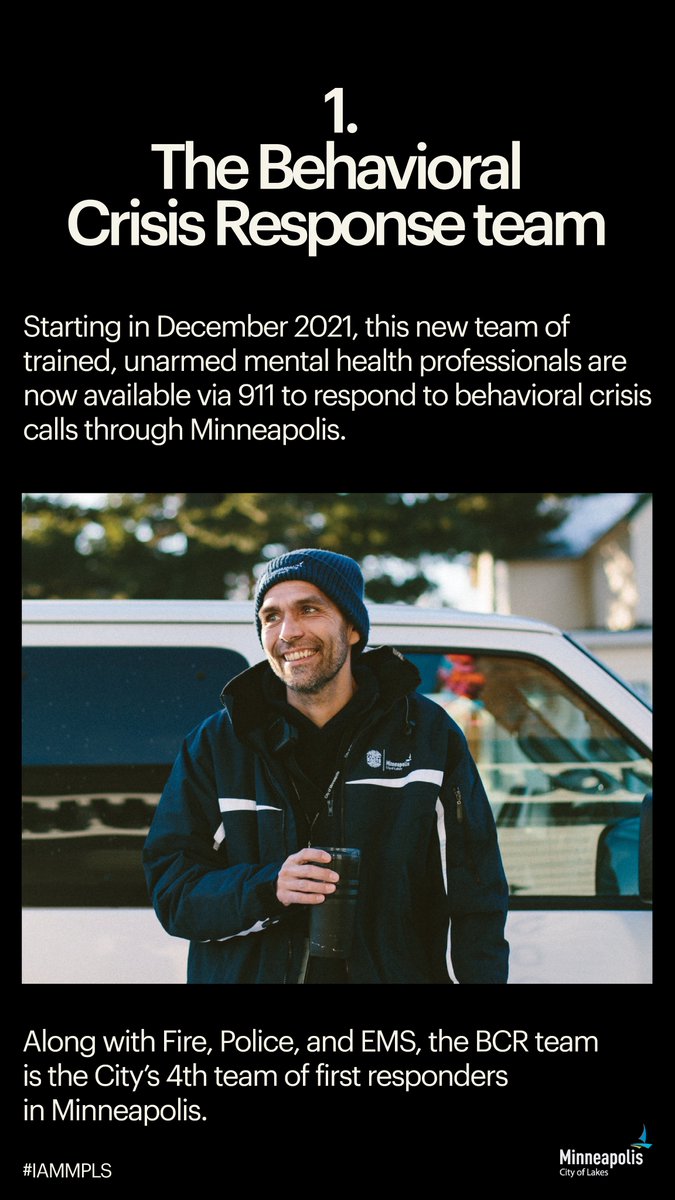 CityMinneapolis's tweet photo. Have you heard about our new pilot programs, co-designed with community to create alternative responses to police? Together, we’re reimagining public safety. https://t.co/Hzef06i8XK https://t.co/83z3Ut4KIr