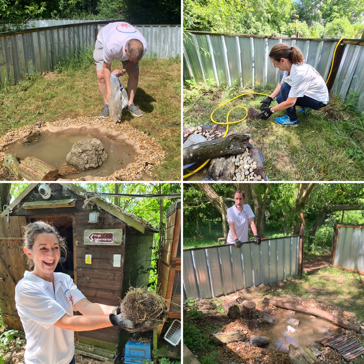 JarvisHomes's tweet photo. More volunteering out in the community in #harpenden @HornbeamWood putting a spin on #homesofdistinction for some disadvantaged hedgehogs https://t.co/LaY34YcFvB