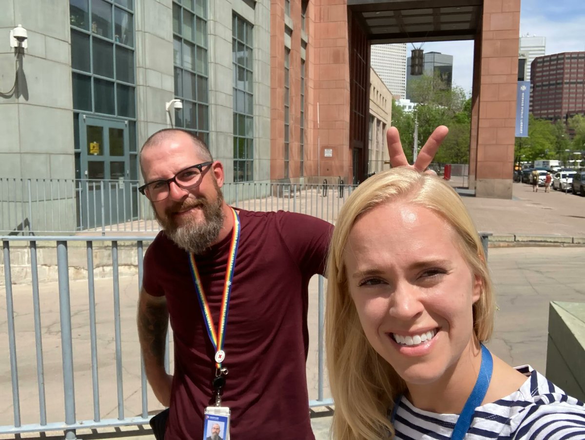 Hello! This is Kayleigh Gates &amp; Dan Brigman- Together we’re the <a href="/DenverLibrary/">Denver Public Library</a>'s Outreach Team! Check out <a href="/Caring4Denver/">Caring for Denver Foundation</a>’s Instagram today to learn how we're addressing Denver’s mental health &amp; substance misuse needs. buff.ly/3FZdJkr #cohealth #ThankYouDenver