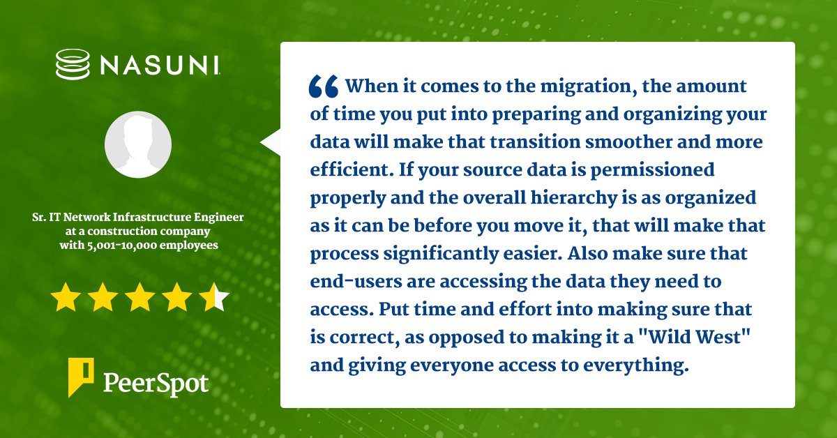 Nasuni's tweet image. Nasuni provides significant savings, scalability, and rapid recovery. Don&apos;t believe us? Ask our customers! #NasuniCustomer #costsavings #cloudfilestorage #datamanagement bit.ly/3rCUYxz
