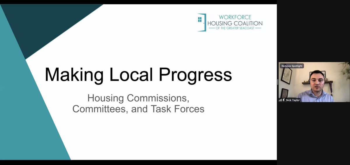 HousingActionNH's tweet photo. Thank you @njtaylor14 @SeacoastWHC for joining our Housing Matters call today to discuss local housing commissions, committees, and task forces! #NHHousing https://t.co/KcGZ8Y43XR