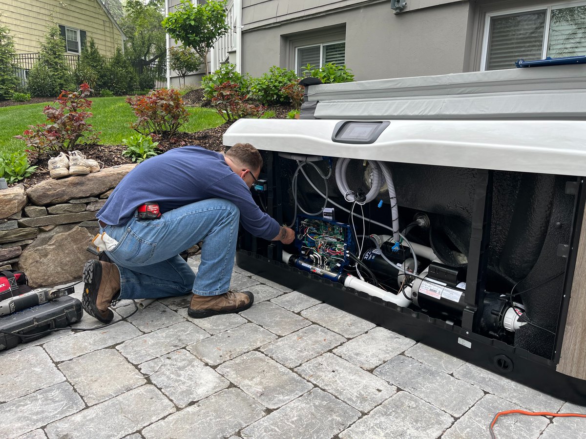 a_e_c_'s tweet image. Hot Tub Install. Verona NJ 07044
