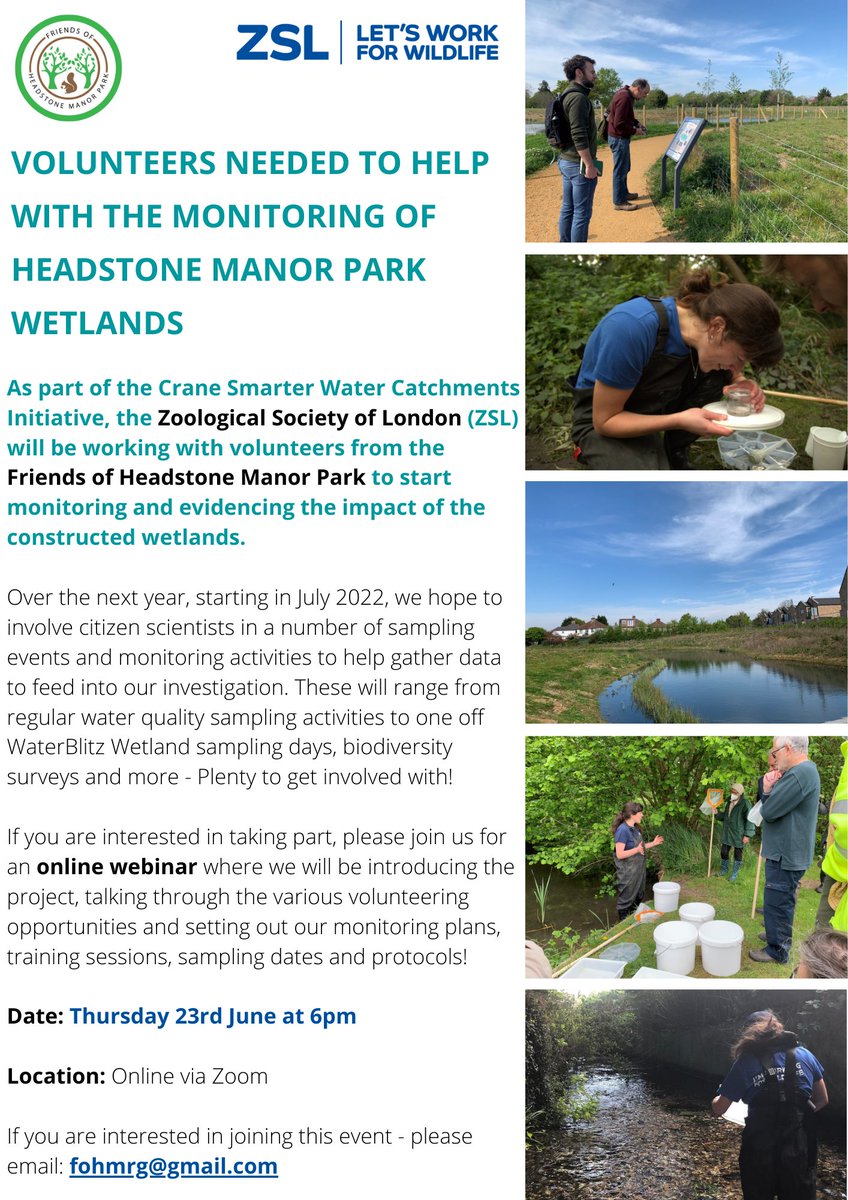 CVP_CraneValley's tweet image. Volunteers needed to participate in a citizen science project monitoring the new constructed wetland area at Headstone Manor Park @harrow_council. @FoHMRG @ZSLMarine @FriendsRivCrane @frogenv @thameswater @HeadstoneManor1 @harrowonline @habsandheritage