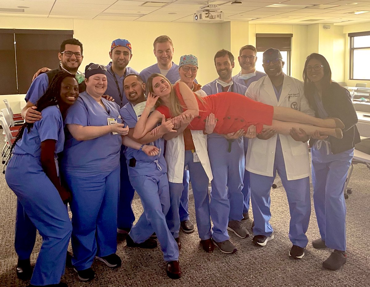TTUHSCSurgery's tweet photo. Last chief resident ground round for the year by Dr Audrey (Frankie) Hand @Franki5Fingers. A wonderful mixture of lessons learned, pearls of wisdom and ways to take care of yourself and others during difficult times in residency and beyond #Medtwitter #MedEd #GroundRound https://t.co/OHgLfpzC4h