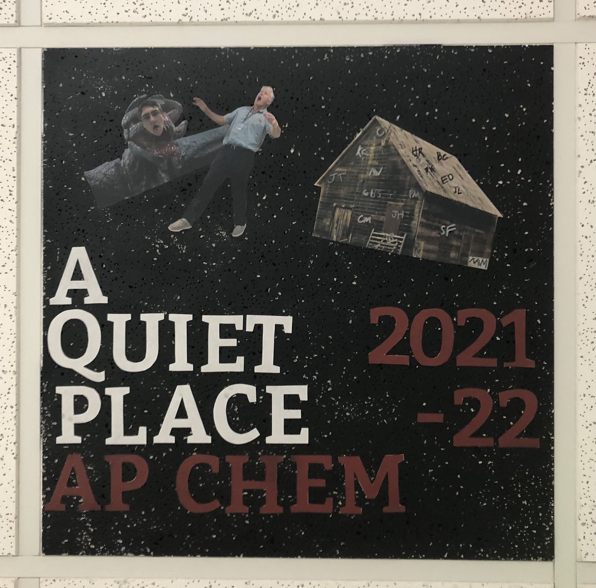 heyclassroom's tweet photo. 4th period AP Chemistry adds their ceiling tile this morning. What an amazing (and quiet) group of students!! These students are why teaching at Ankeny Centennial is the best job you could ever have. The seniors will definitely be missed but never forgotten!! #CentennialLegacy https://t.co/d8ikngOZ1G