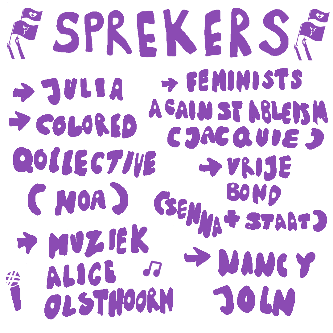 transzorgu's tweet photo. We kunnen eindelijk het programma aankondigen voor zondag!

Julia (namens Trans Zorg U) 
Noa (names Colored Qollective)
Alice Olsthoorn (muziek)
Jacquie (voorgedragen door Kiara, namens Feminists Against Ableism)
Senna en Staat (via de Vrije Bond)
Nancy Joln (onderzoeker) https://t.co/hsKIPFDVHI