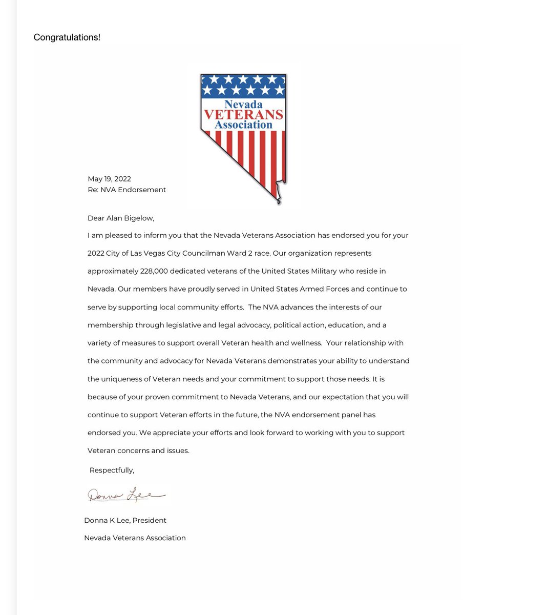 AlanBigelowLv's tweet photo. Thank you! Nevada Veterans Association for your endorsement. #nevada #LasVegas #summerlin #lvcitycouncil #lvccw2 #fox5 #vote #Election2022 #clarkcounty #queensridge #2a #RedWave2022 #badlandsgolfcourse #veterans #VeteransUnite #parent2parent #ccsd #constitutionalcarry # https://t.co/5f7iKD71GV