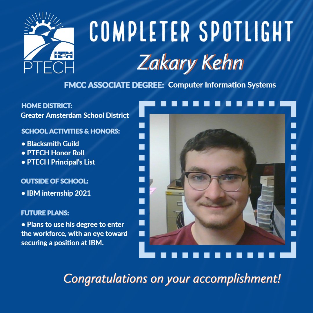 HFM_PTECH's tweet photo. We're celebrating the students completing our program this spring. Congratulations Zak! #WeArePTECH https://t.co/zYvYzSKYVY