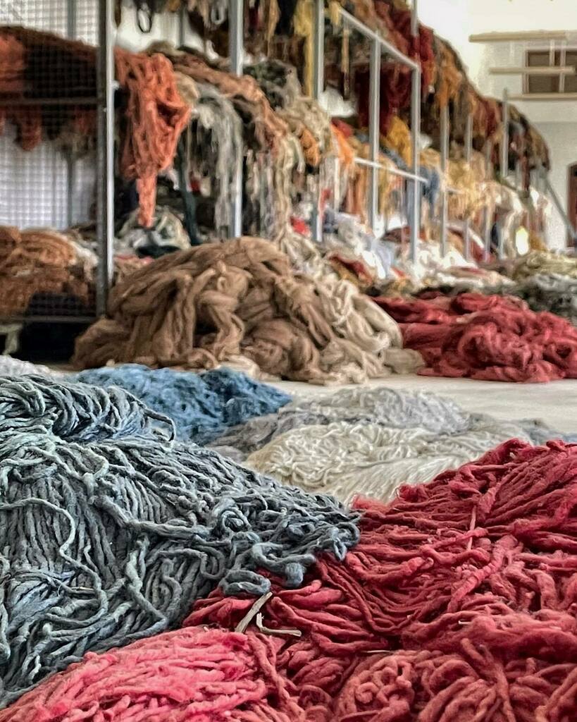 Have you ever wondered how much wool does it take to create one large handmade rug? Learn more about the process and the selection of our collection from our very own <a href="/rughunter/">lance hirst</a>. Image: Wool room in India by <a href="/rughunter/">lance hirst</a> #SourcingRugs #Wool #FromLoomtoRoom