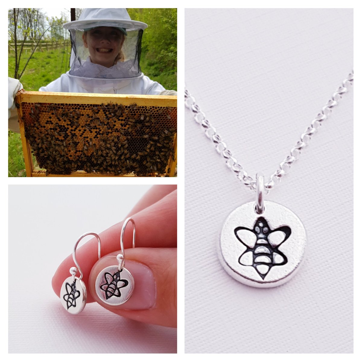 Flutterbuyzstu1's tweet image. It&apos;s World Bee Day today 🐝
My household is bee mad, my 9 year old daughter has recently started beekeeping with her Dad. 
So its only right that I have sterling silver bee pendants and earrings available link above ☝️

#WorldBeeDay2022
#etsy #handmade