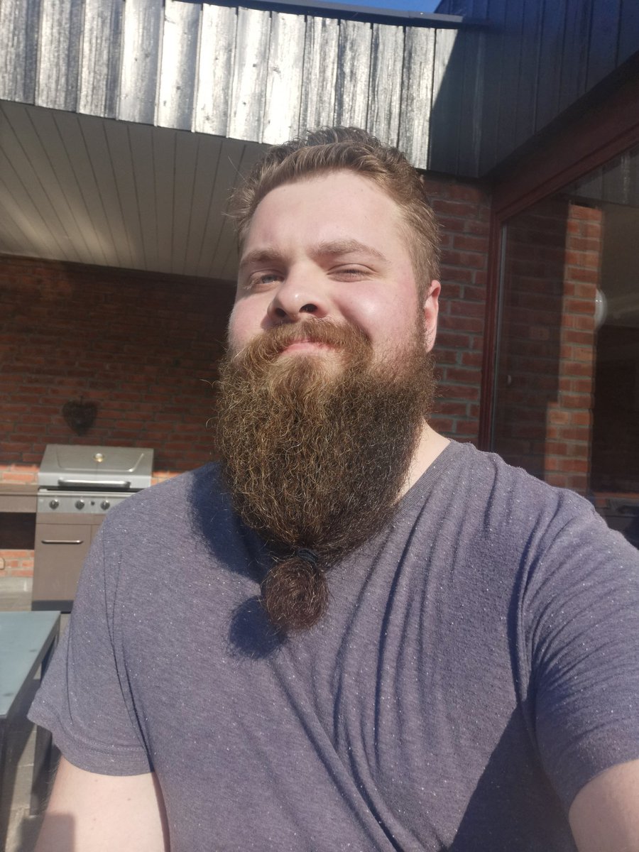 StreamsSummer's tweet image. The more I wear it the more I like the look of my beard tied up XD