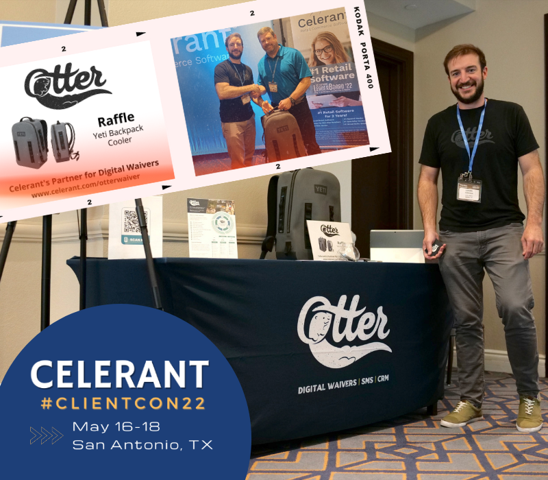CelerantTech's tweet photo. Celerant thanks our partner @otterwaiver for sponsoring our client conference, and for helping us make this a great event Logan Carrigan ๐ค and Ben Nelson๐ค Congrats to our client Scott Johnston from @sportmanskihaus for winning their raffle ๐#ClientCon22 https://t.co/iKv0JnTz42