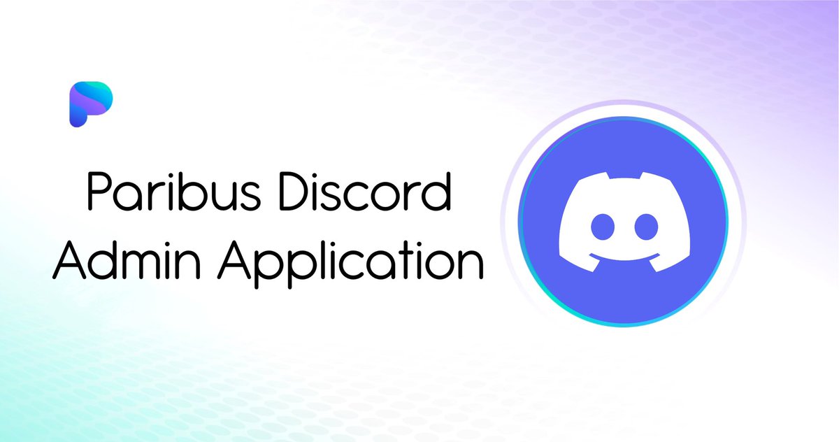 Now Accepting Applications! 📄

The #Paribus team is looking for an administrator to create and maintain our new #Discord channel 🙌

Please fill out the form below if you’re interested 👀

👉 forms.gle/6FaU6UVBQ1Ysqk…

#Cryptos #DeFi #NFTCommunity