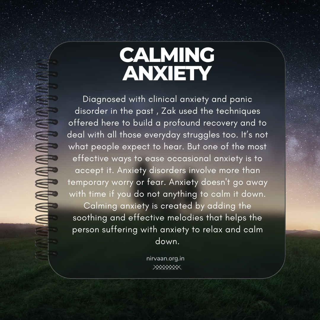 nirvaanco's tweet photo. Anxiety disorders involve more than temporary worry or fear. Anxiety doesn't go away with time if you do nothing to calm it down. Calming anxiety is achieved by the addition of soothing and effective melodies that helps the person suffering with anxiety to relax and calm down. https://t.co/AwgwNwI6lA