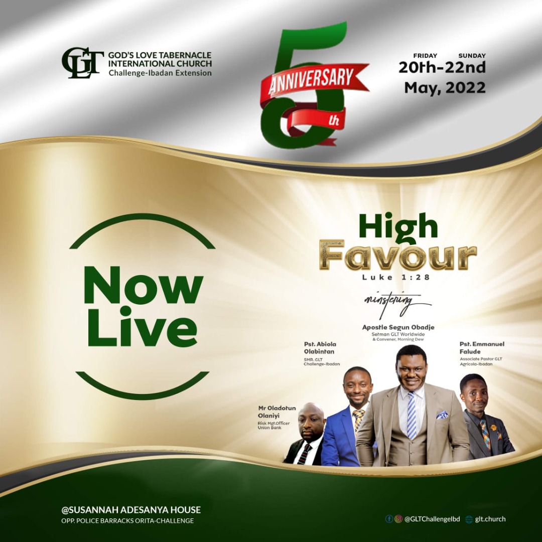 gltchallengeibd's tweet photo. Beloved, are you ready? The time is NOW!
TIME for HIGH FAVOUR!!!
Our eyes shall be enlightened.
Miracles will break forth!
And we will testify!
It starts NOW!!
See flier for details.
#GLTNation #GLTChurch #GLTChallenge #5thAnniversary #HighFavour https://t.co/sL0IxzODU8