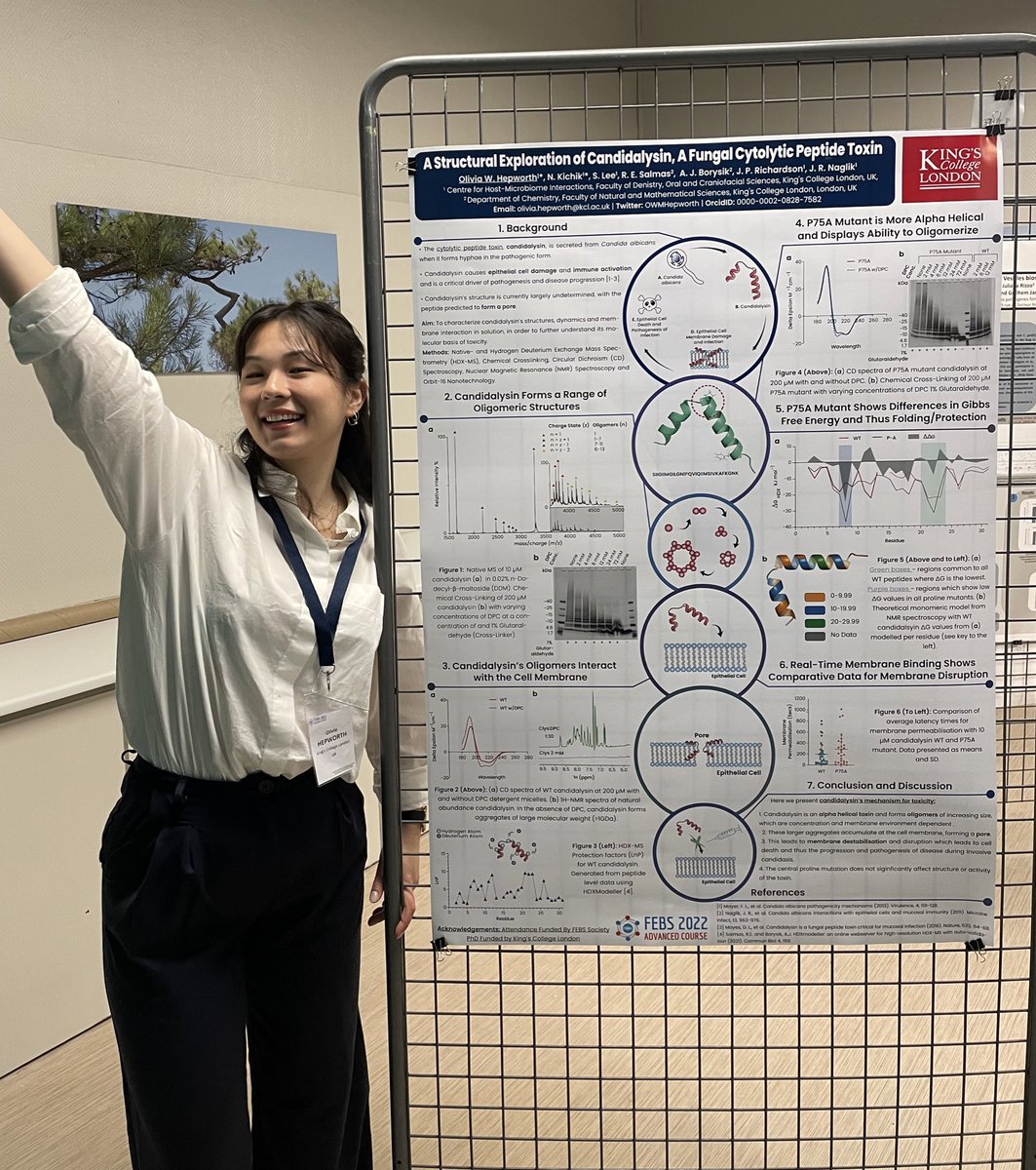 Olivia Hepworth (@owmhepworth) on Twitter photo The best week at #HFP2022 - so many incredible talks/posters and a wonderful opportunity to present my PhD work on the structure and mechanism of toxicity for candidalysin! A big thank you to the organisers and to <a href="/thenagliklab/">The Naglik Lab</a>! Now to sleep for a week! 🧪🔬👩🏻‍🔬 The best week at #HFP2022 - so many incredible talks/posters and a wonderful opportunity to present my PhD work on the structure and mechanism of toxicity for candidalysin! A big thank you to the organisers and to <a href="/thenagliklab/">The Naglik Lab</a>! Now to sleep for a week! 🧪🔬👩🏻‍🔬