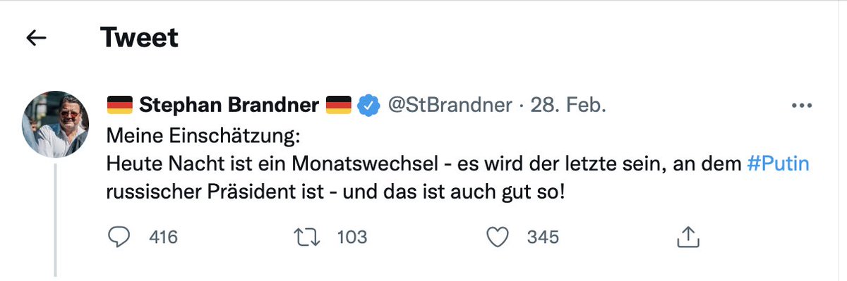 Ralfi138's tweet photo. @StBrandner Nach ihrer Prognose, Herr #Rechtsextremist und #Schwätzer #Brandner wird kein einziger Schuß gebraucht werden ! Waren sie bei der #Bundeswehr weil sie auf einmal #Waffenexperte sind oder haben sie in Zelte gepisst ? https://t.co/NSCV1RZjMM