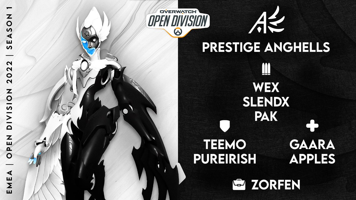 When evil laments over angels 🔥 

🛡️🇫🇷 <a href="/Teemo_ow/">Teemo</a>
🛡️🇮🇪 <a href="/PureIrish12/">PureIrish</a>
🔫🇷🇴 @Wex_OW
🏹🇧🇪 <a href="/SleNdXow/">SleNdX</a>
⚔️🇫🇷 <a href="/Pakk_Ow/">PAK</a>
💉🇸🇦 <a href="/G1aaRa/">愛</a>
💉🇬🇧 @OwApples

🎨🇫🇷 <a href="/Bliizou_/">Bliizou</a>  
💼🇫🇷 <a href="/Zorfen_/">Zorfen</a>

Here is our roster for the upcoming <a href="/owpathtopro/">Overwatch Path to Pro</a> Open Division with <a href="/PGE_Esport/">Prestige Esport</a>