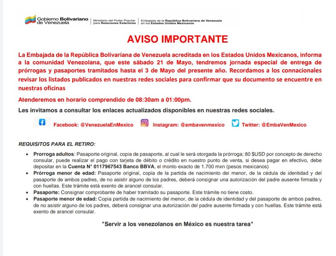 Embajada de Venezuela en México tweet media