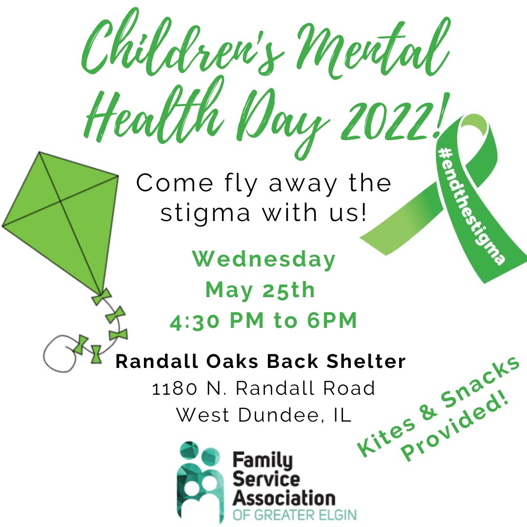 FSAElgin's tweet image. We hope you will join us for this fun-filled afternoon. All are invited to decorate and fly kites to help fly away the stigma.
A BIG thank you to Katelyn Mucci Segura for providing snacks!! 
#mentalhealthmatters #mentalhealthawarenessmonth #breakthestigma