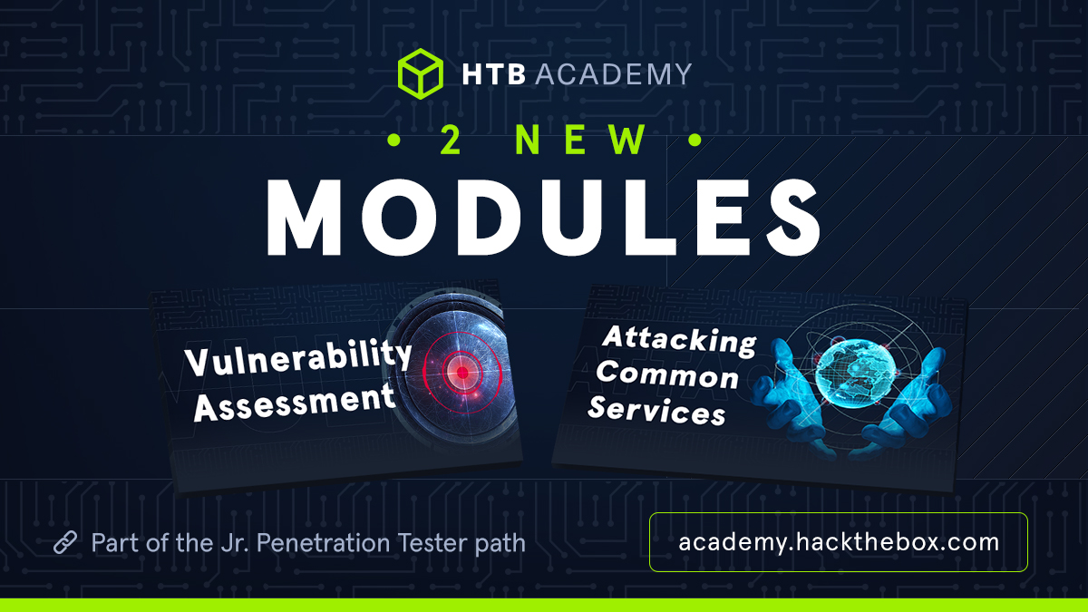 It's a long way to the top if you wanna be a #pentester 🎸 
Learn how to carry out a #vulnerability assessment and test services against known #exploits with 2 NEW modules on #HTBAcademy👇
academy.hackthebox.com
#HackTheBox #CyberSecurity #InfoSec #Hacking #Pentesting