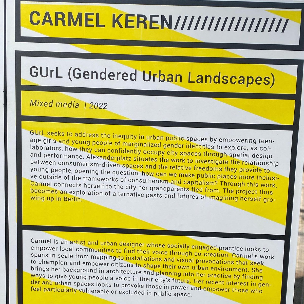 shareehochman's tweet photo. Great to see @carmel_ker from @zkuberlin’s research GUrL (Gendered Urban Landscapes) in Berlin yesterday. 

Using Alexanderplatz as a case study to identify and address inequities of public spaces for teen girls and marginalized genders. https://t.co/eOXYC0cBVI