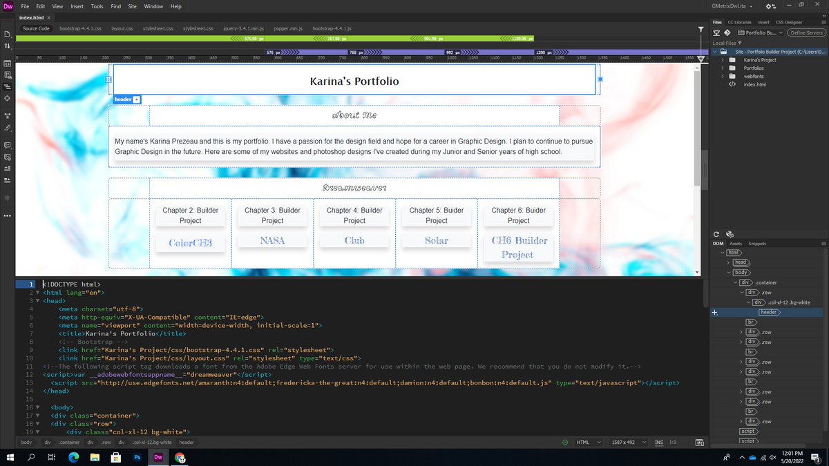 KarinaWebDevAT1's tweet image. In my WebDev class we are currently working on our portfolios. Here's a sneak-peak:
#webdev@atc