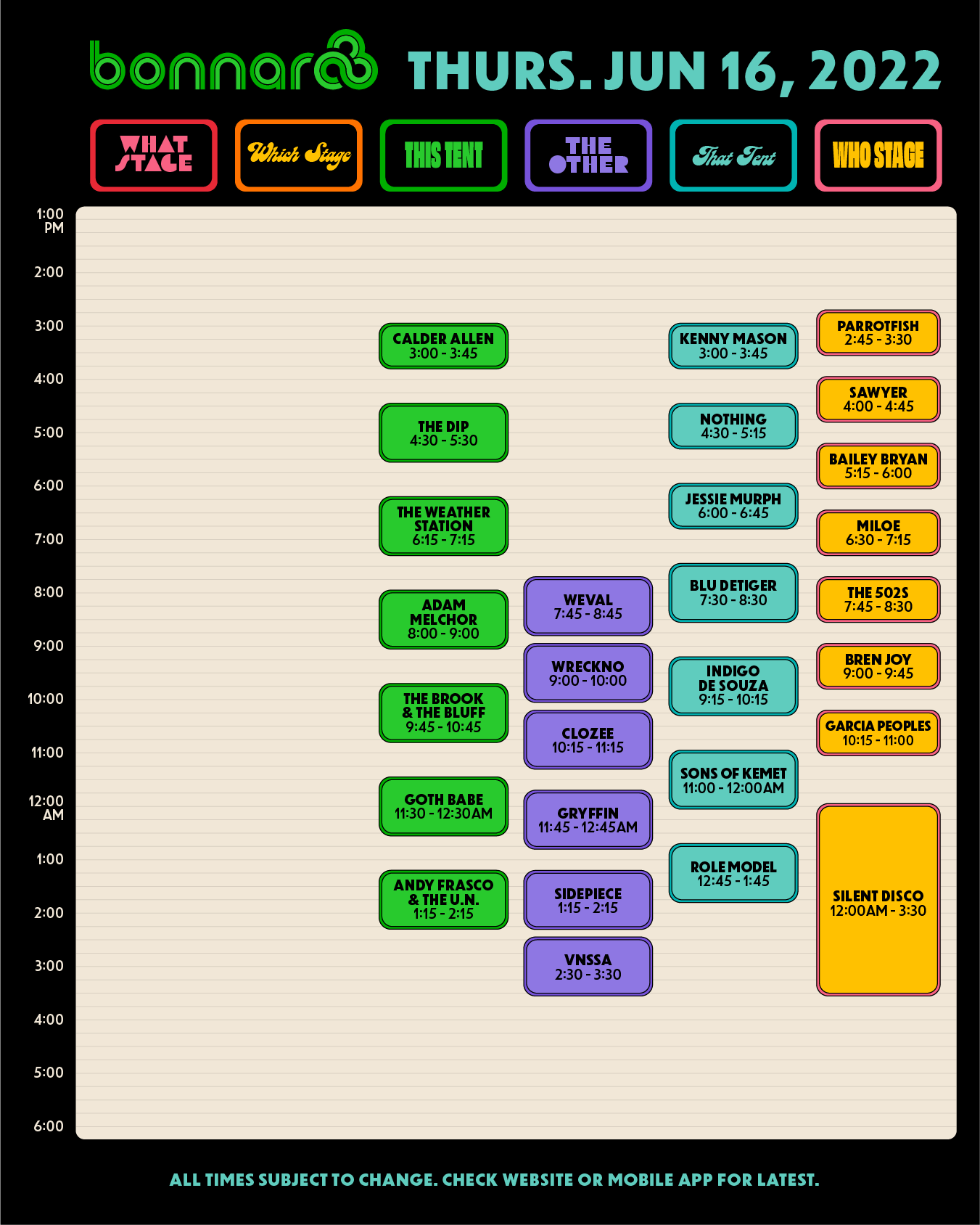 Bonnaroo 2022 schedule